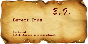 Berecz Irma névjegykártya