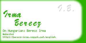 irma berecz business card